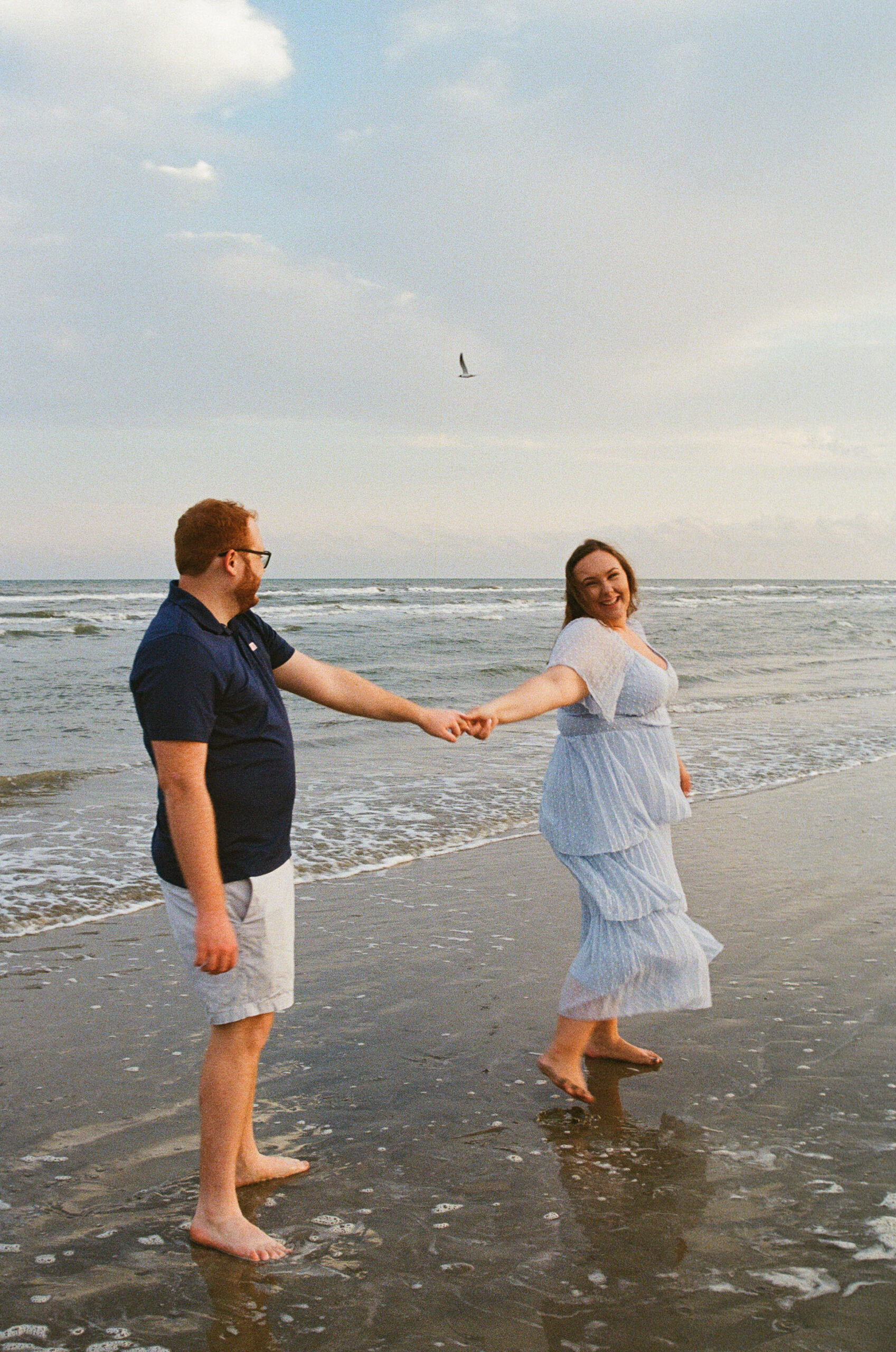 Beach Film Engagement Photos