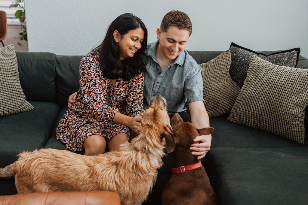 engagement photos at home