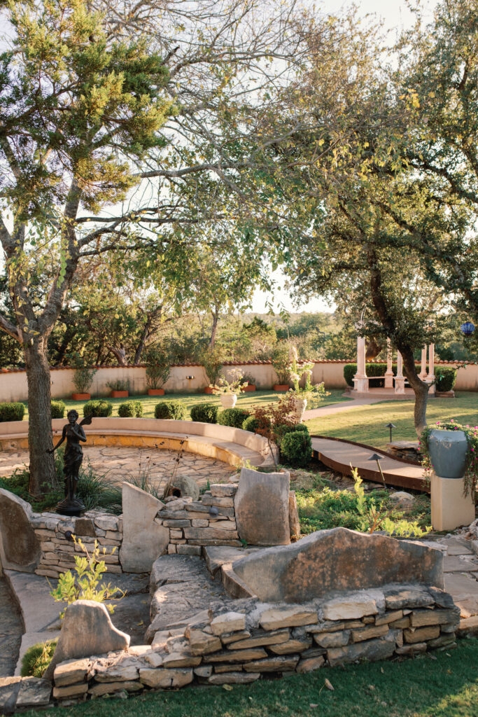 Tuscan Hall, and Austin wedding venue, during golden hour