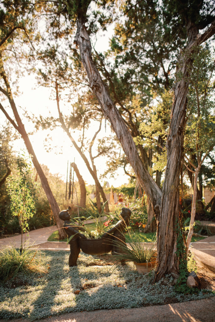 Tuscan Hall, and Austin wedding venue, during golden hour