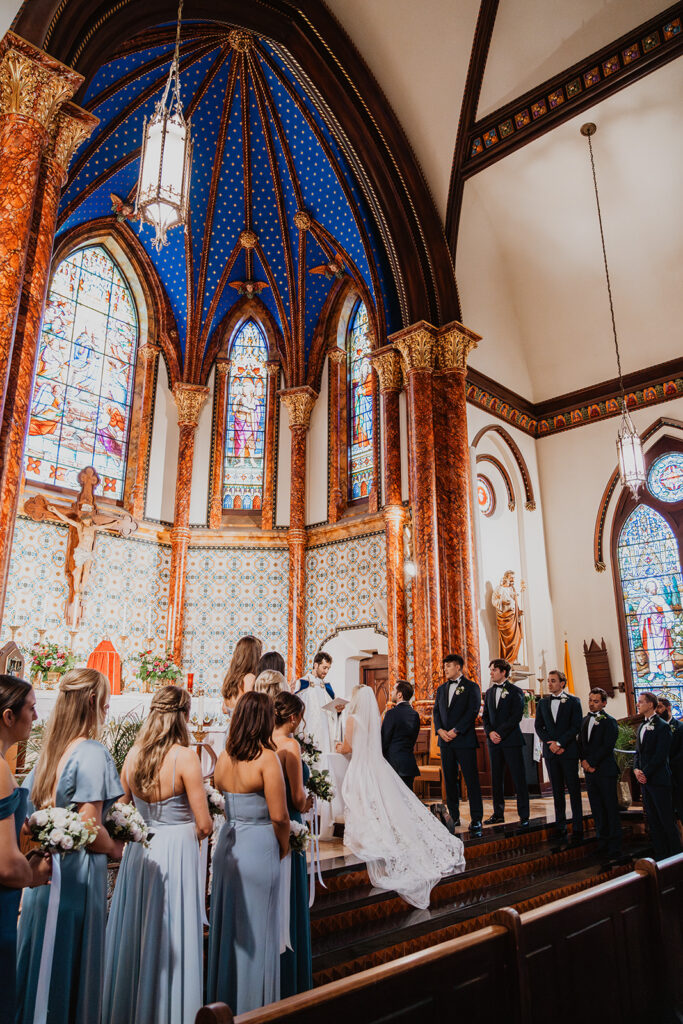 Wedding ceremony at Saint Marys Cathedral in downtown Austin