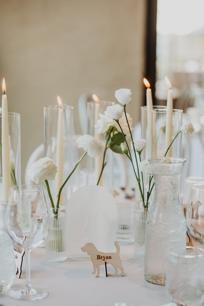 Table setting at Barr Mansion wedding reception