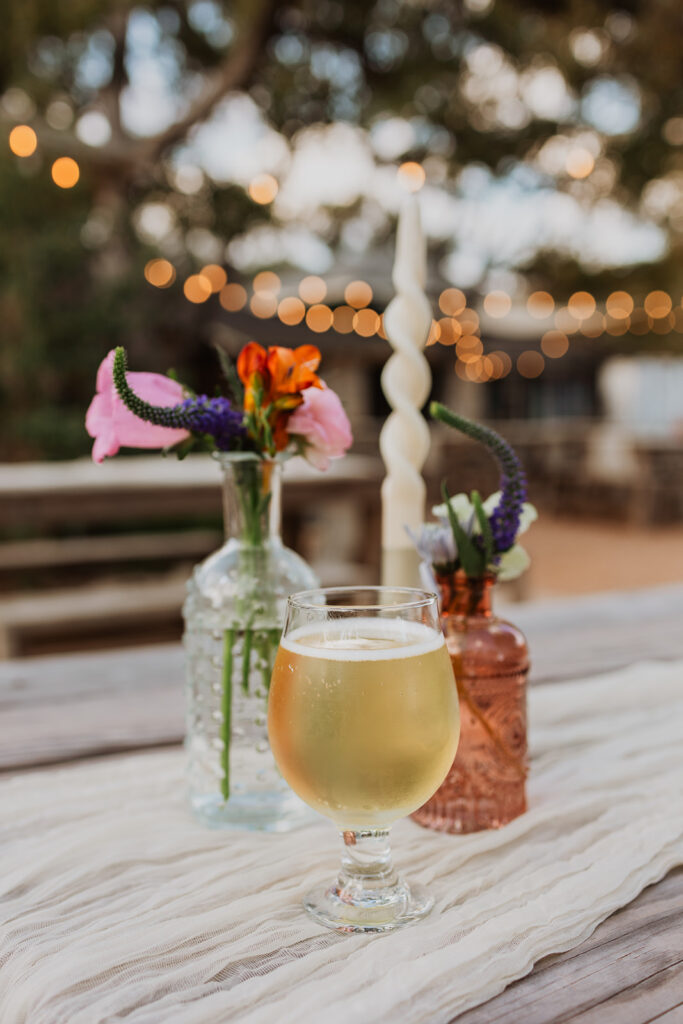 Cider on a table at Texas Cider Keeper
