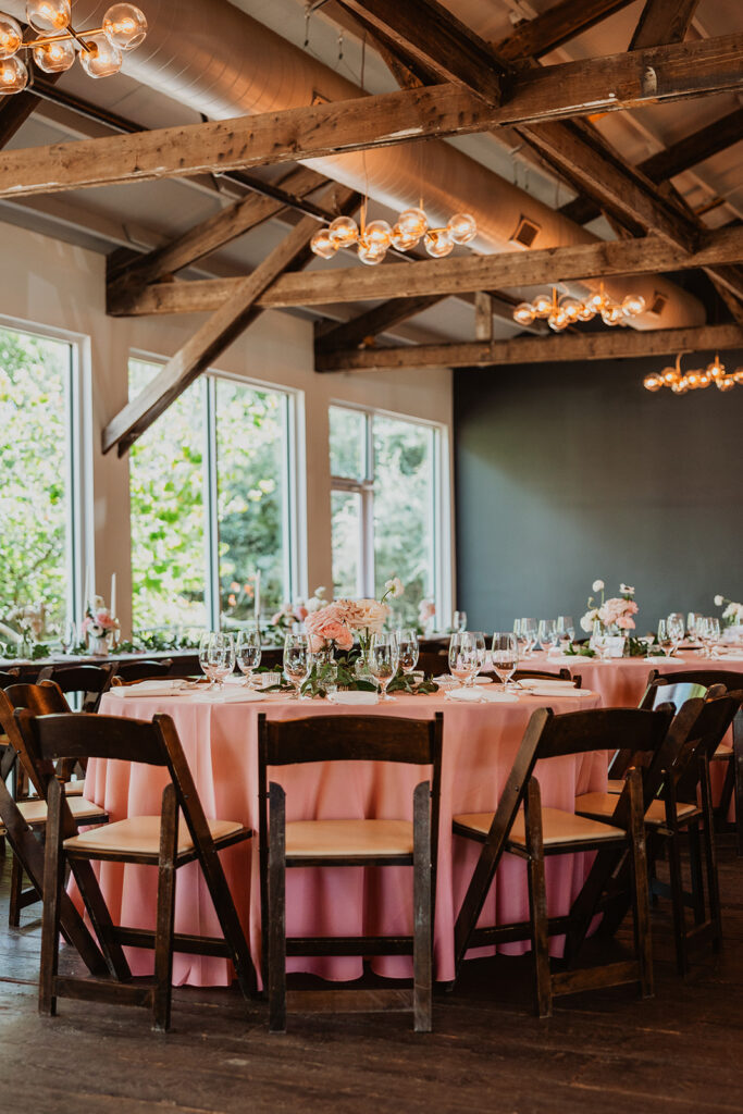 Wedding reception decor at Springdale Station