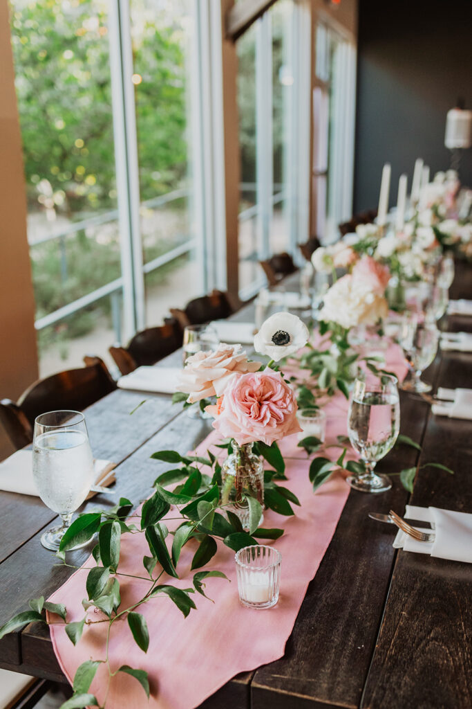 Wedding reception decor at Springdale Station