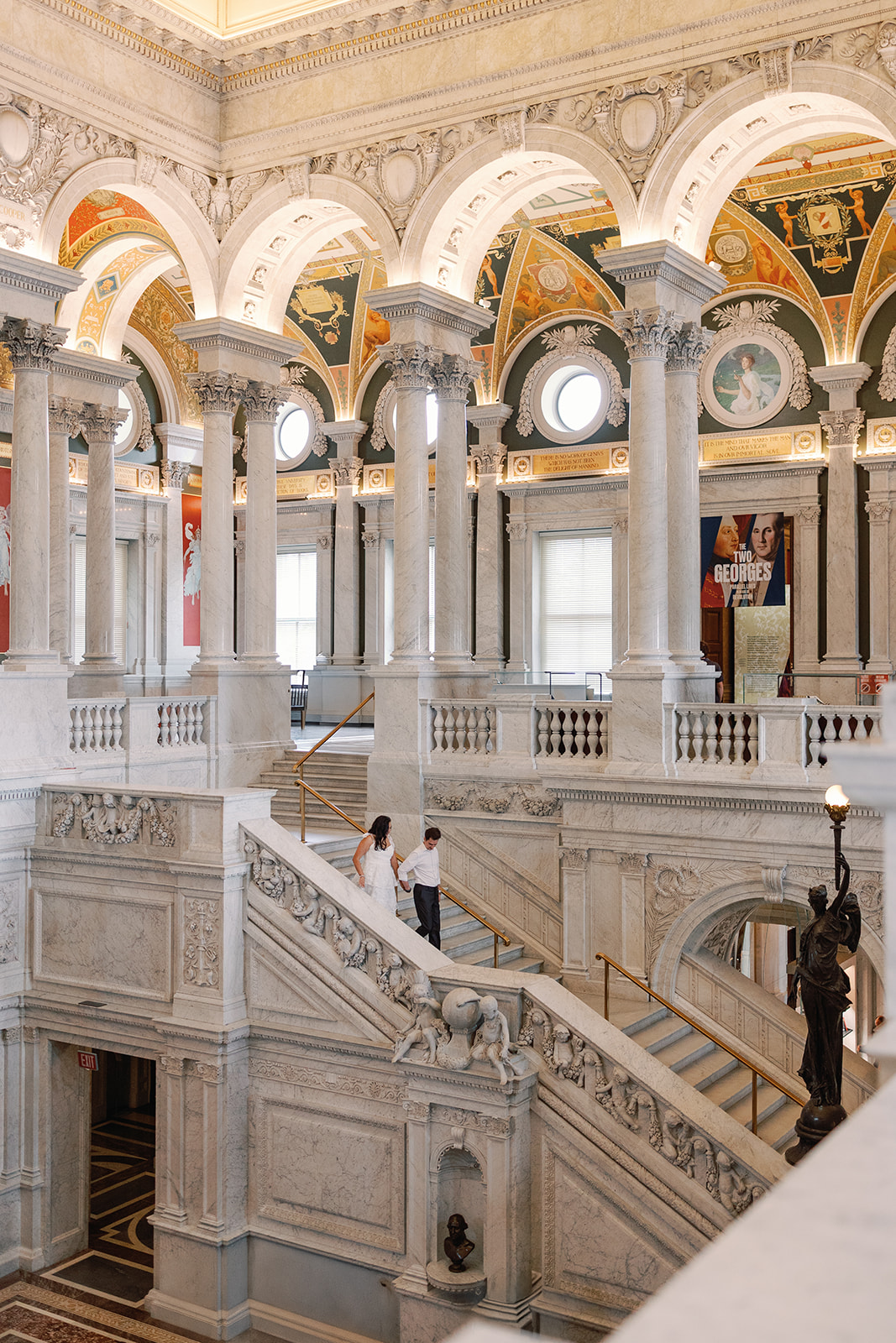 Couple poses for Library of Congress Engagement Photos