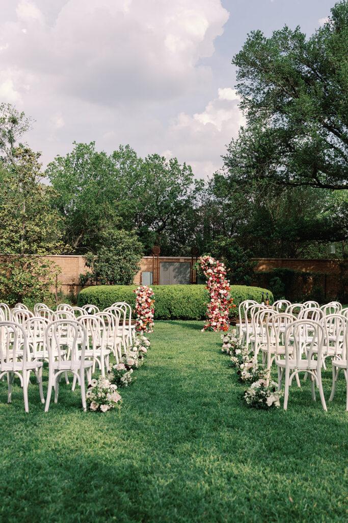 wedding ceremony site for fantasy-inspired wedding at Barr Mansion