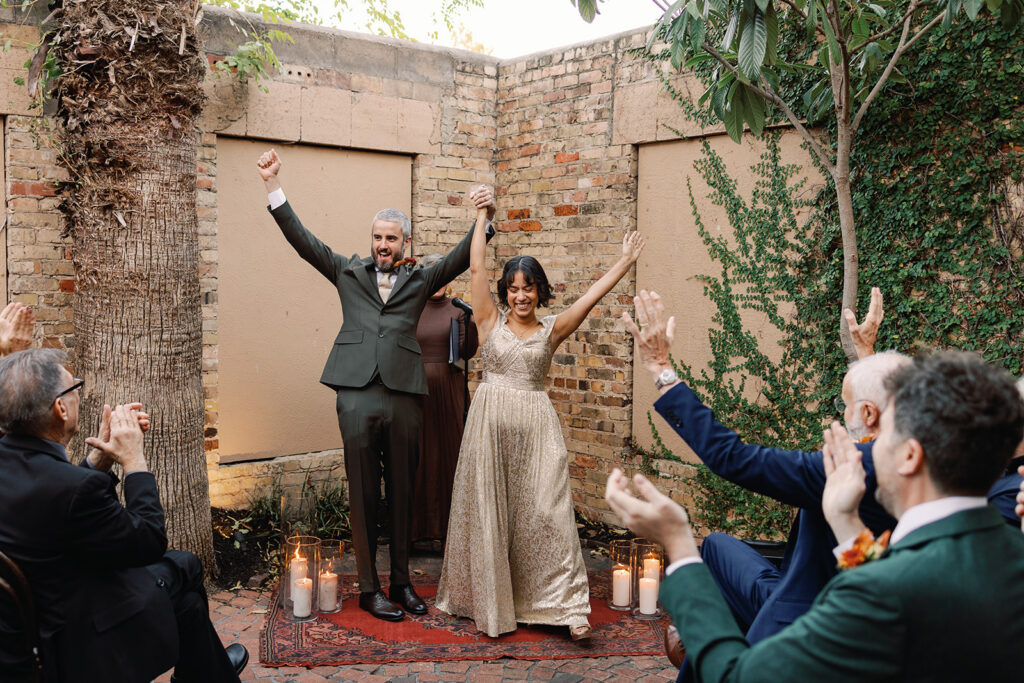 Wedding ceremony at Justine's Secret House